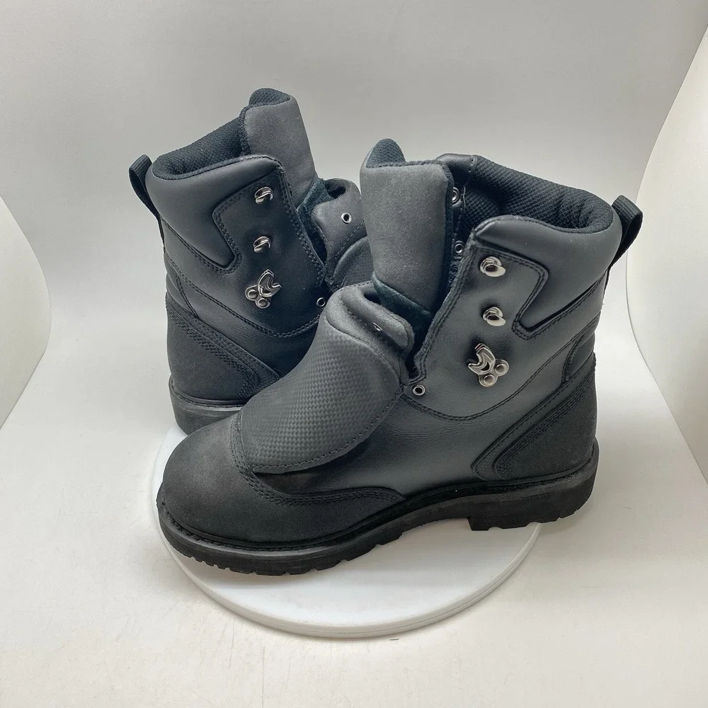 Timberland Pro Met Guard Work Boots Mens 9 M Steel Toe Black Leather 53530 WP